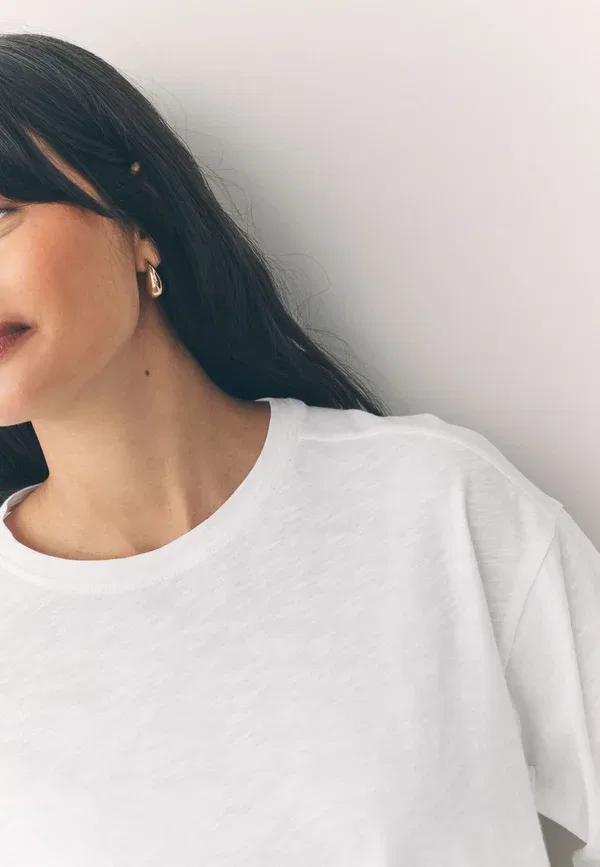 Футболка с длинным рукавом Regular fit slub crew neck Next, белый — фото 3