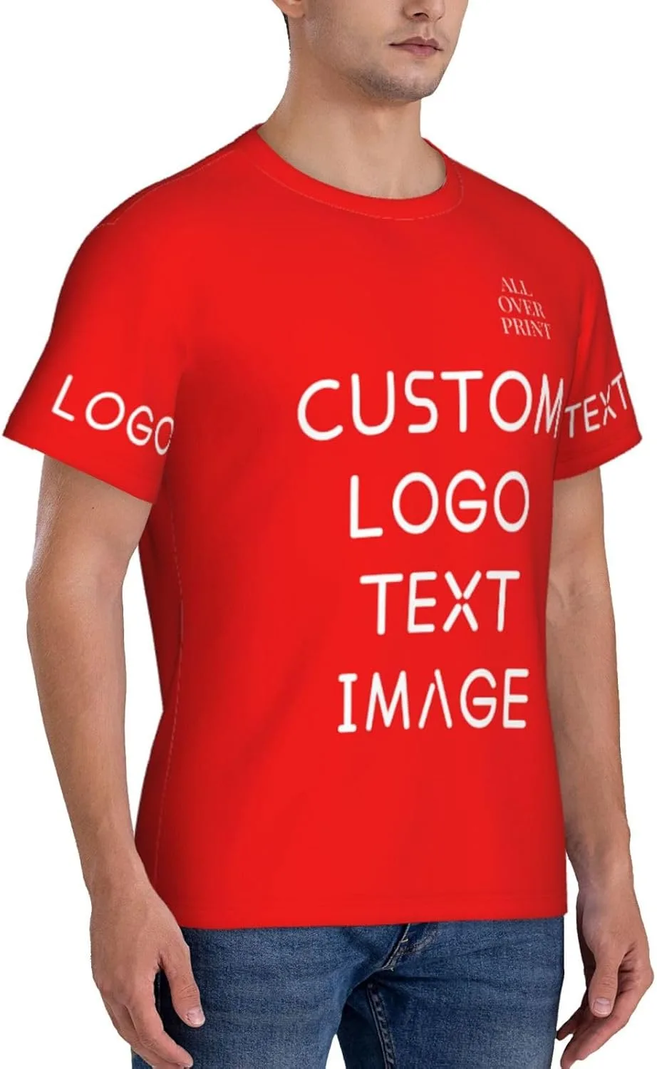 Футболка с полной запечаткой Custom T Shirts с логотипом — фото 4