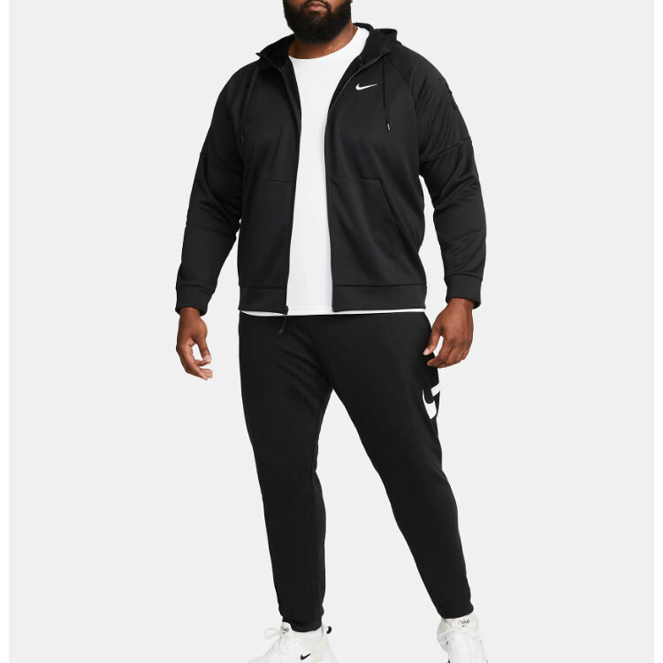 Толстовка Nike Therma-FIT Full-Zip Fitness, черный/белый — фото 4