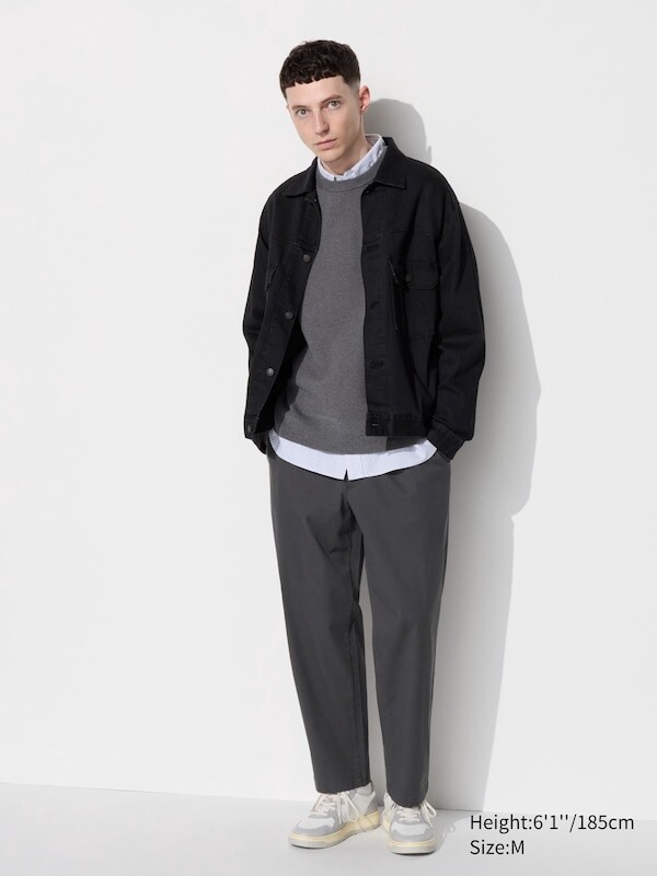 

Эластичные легкие брюки по щиколотку Uniqlo, серый