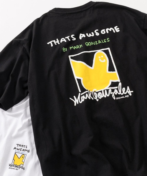 

Футболка с принтом на спине, оверсайз, One Point Mark Gonzales, черный