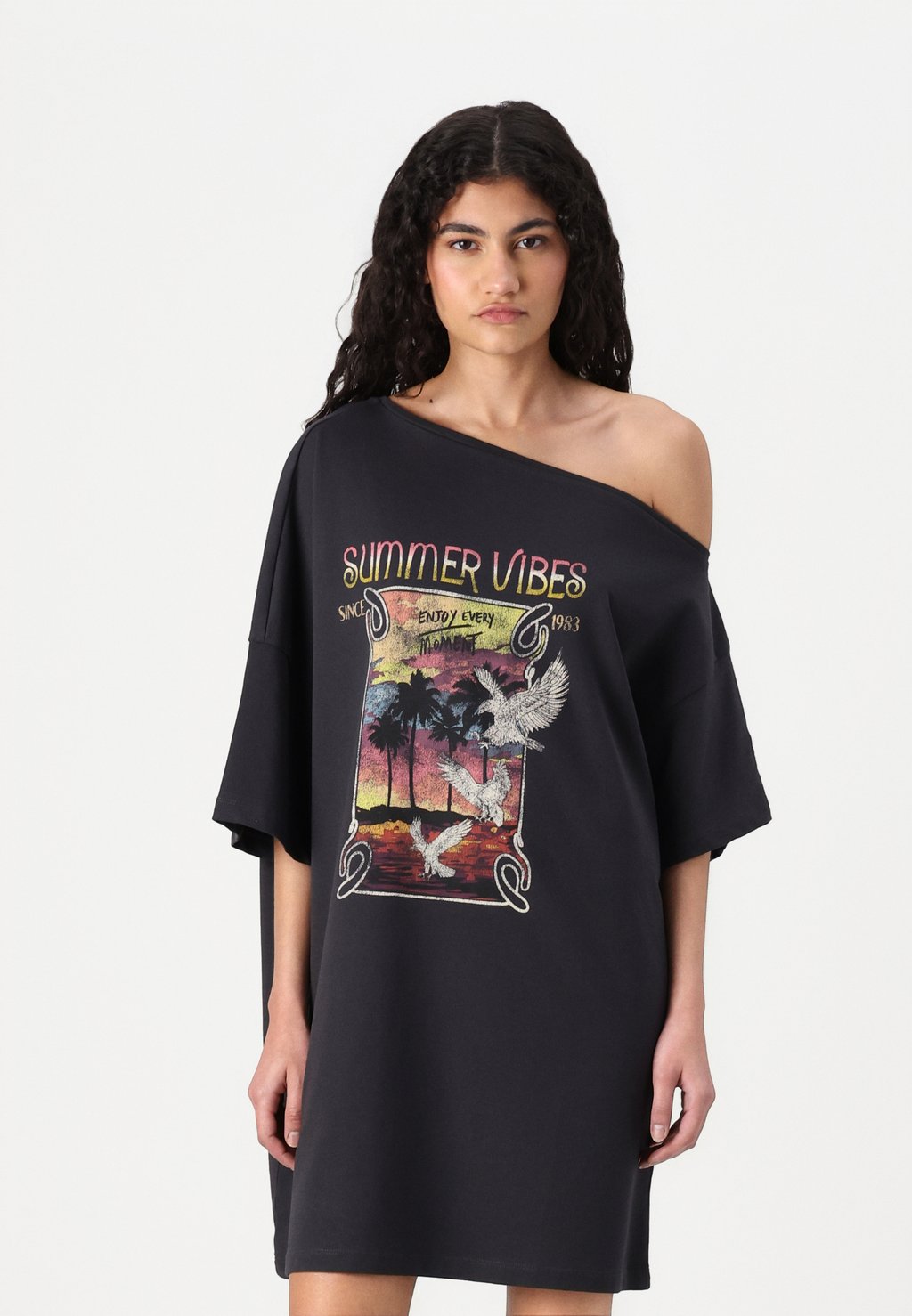 

Платье из джерси NMROBIN ONE SHOULDER DRESS Noisy May, светло-серый