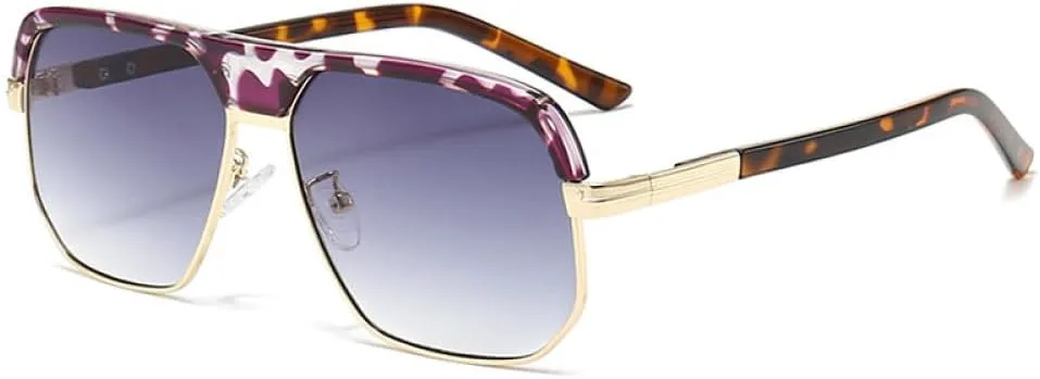 

Мужские солнцезащитные очки в стиле ретро, ​​квадратные, модные, с леопардовым градиентом, защита от ультрафиолета UV400, женские солнцезащитные очки MTZJH, One Color