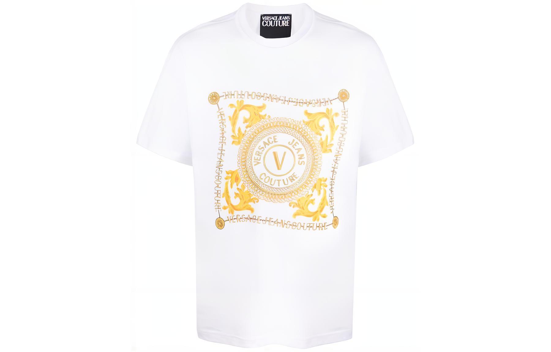 

Футболка с круглым вырезом и принтом логотипа Couture VERSACE JEANS, белый