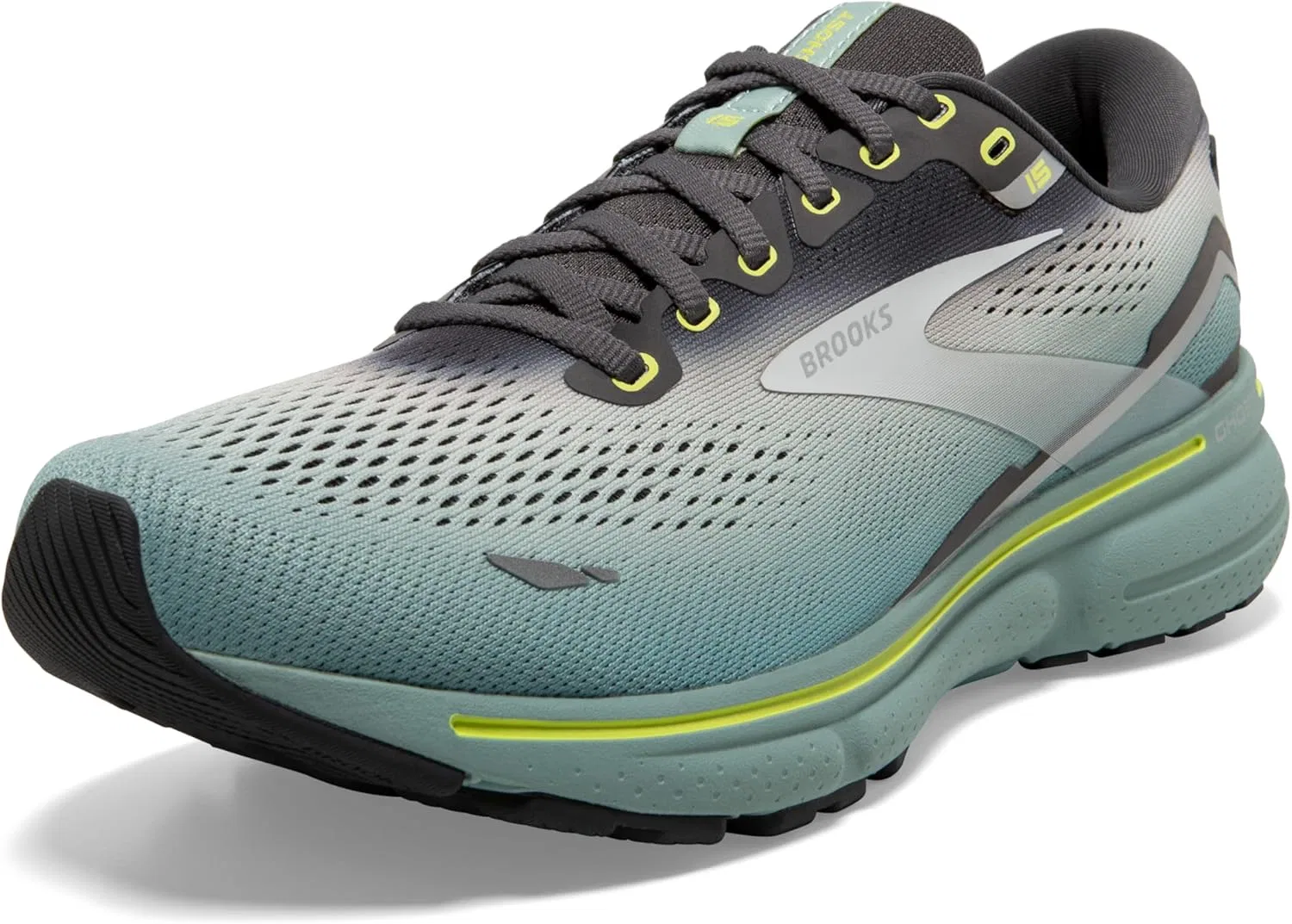 Мужские беговые кроссовки Brooks Ghost 15 нейтрального цвета, Black/Ebony/Nightlife