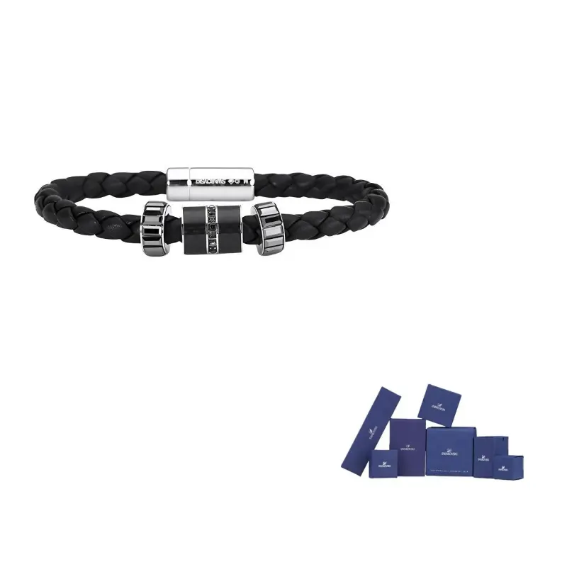 

Swarovski Фальшивый кристальный браслет с бусинами удачи для мужчин black