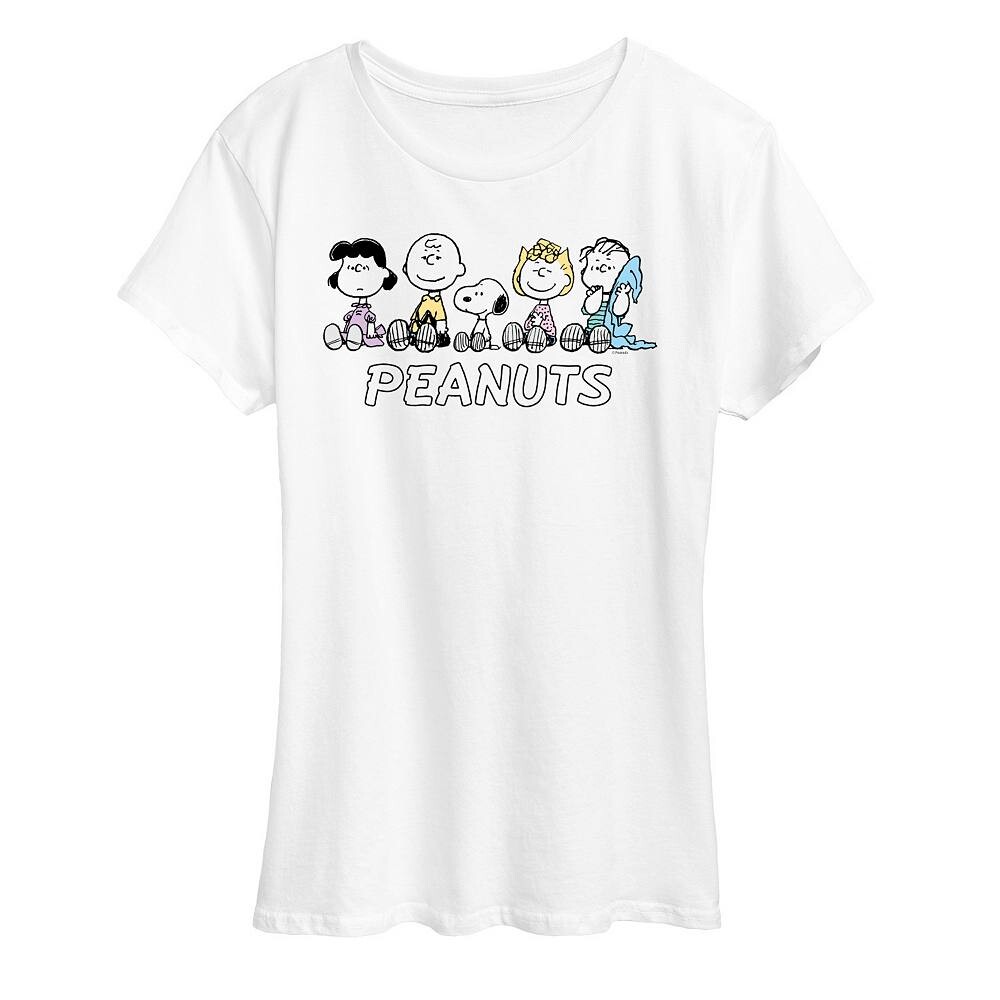 

Женская футболка с рисунком Peanuts Pastel Group Licensed Character, белый