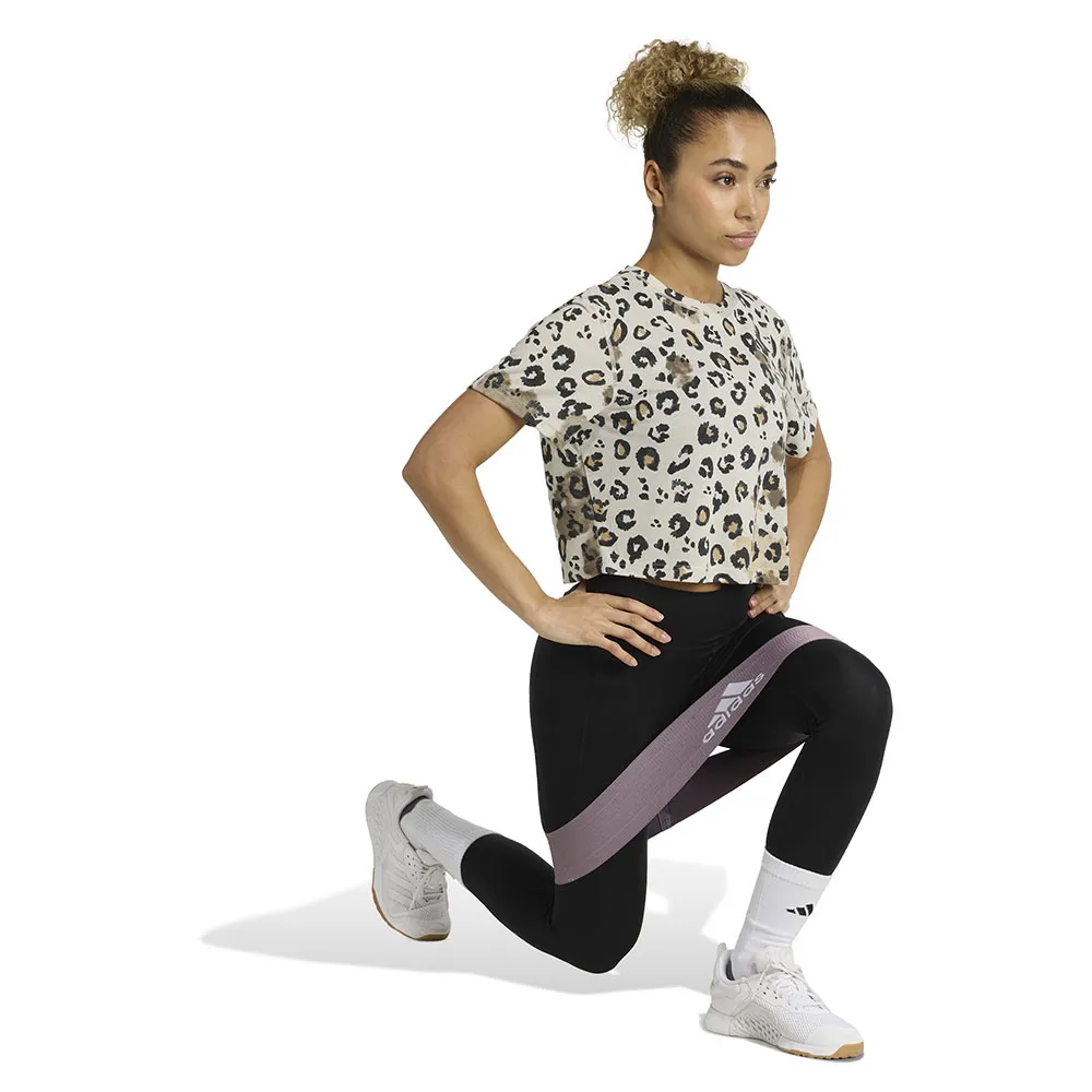 Футболка с коротким рукавом спортивная adidas Workout Essentials Print, серый — фото 3