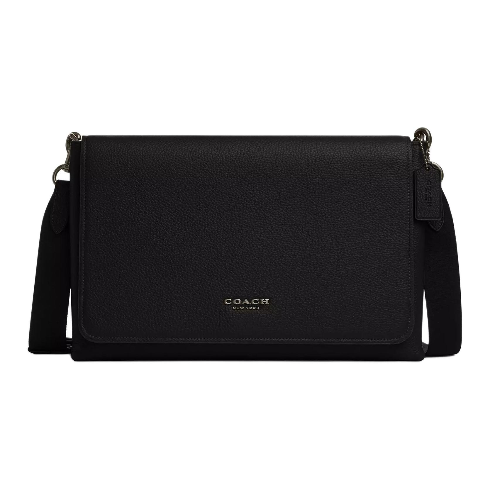 

COACH Кожаная сумка кросс-боди Large мужская black