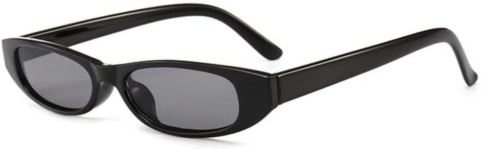 

Популярные в 2027 году маленькие узкие солнцезащитные очки для женщин и мужчин, черные с красными линзами, ретро, ​​крошечные прямоугольные, конфетные MTZJH, Black