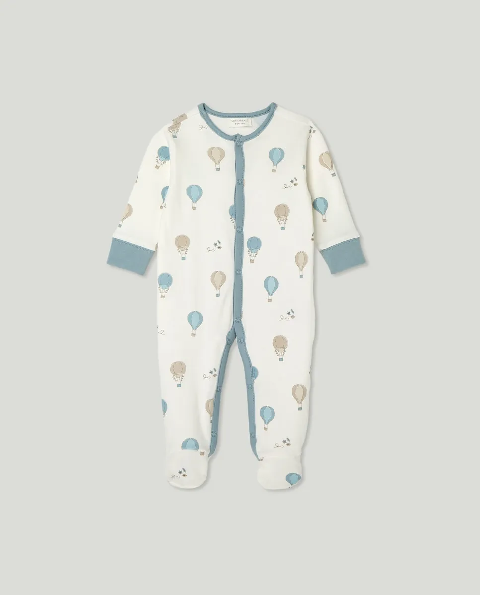 

Длинный комбинезон с узором для малышей Cotton Juice, синий