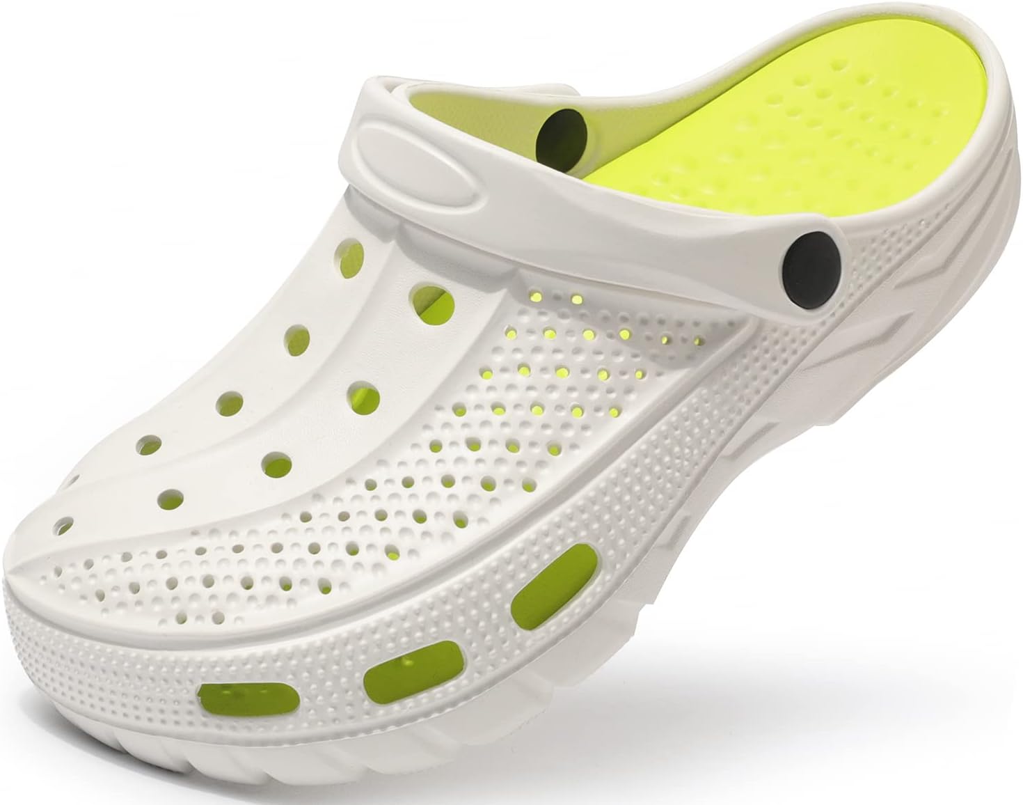 

Мужские и женские сабо ChayChax с поддержкой свода стопы, садовые туфли, и пляжные шлепанцы с съемной стелькой, белый/зеленый