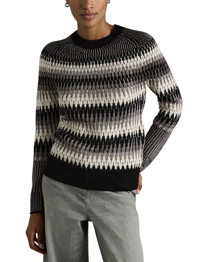 

Свитер Belle Crewneck Fair Isle REISS, черный
