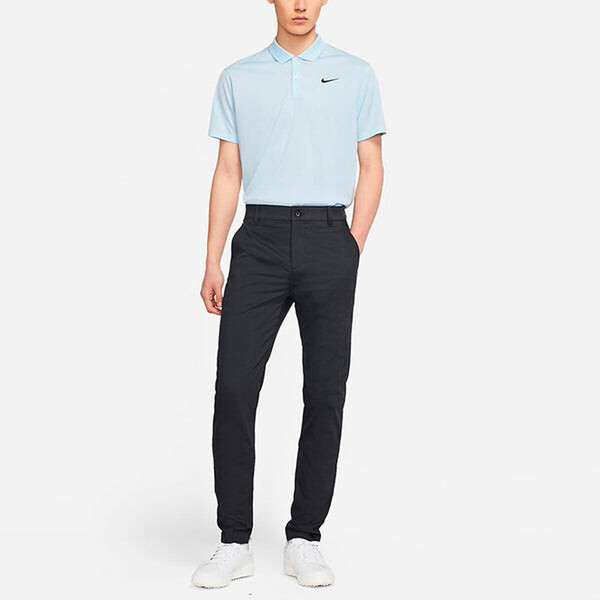 Футболка dri-fit victory logo quick dry breathable sports short sleeve polo shirt light blue Nike, голубой — фото 3