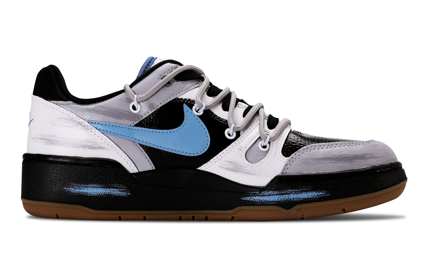 

Полноразмерные устойчивые к истиранию низкие кроссовки для скейтбординга мужские черный серый Nike, черный серый синий