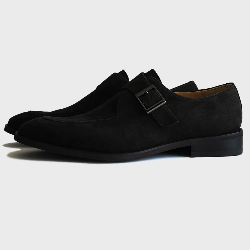 Мужские монки Flap'F Geo Suede One Monk, чёрные