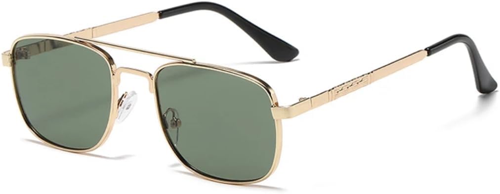 

Солнцезащитные очки с защитой от УФ-излучения UV400 | Большая металлическая оправа с двойным мостиком и градиентными линзами | Для женщин и мужчин, для занятий спортом на открытом воздухе и вождения DSVIGF, Gold-green