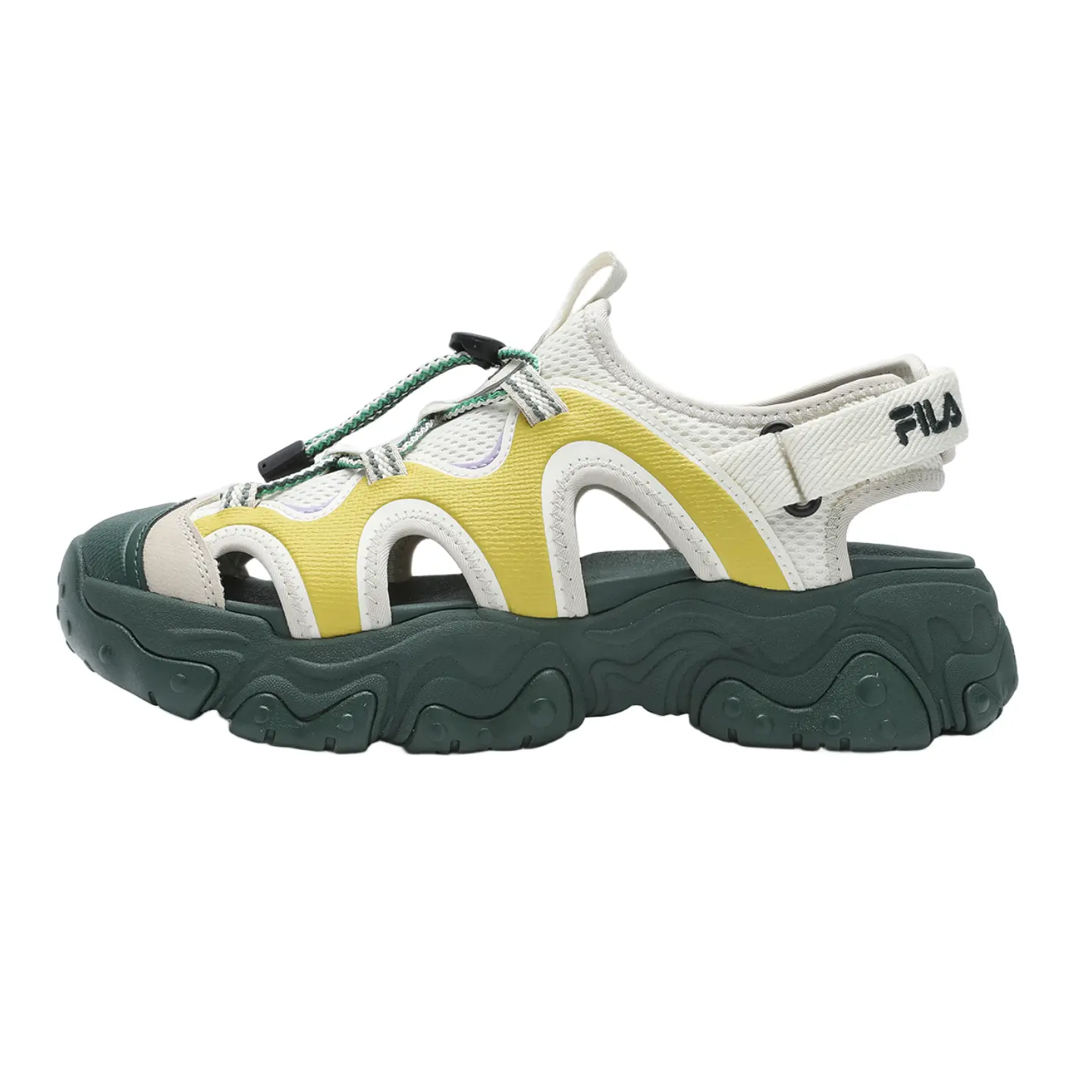 

FILA FLUID 5 SANDAL Пляжные сандалии для женщин, Tofu white/jasmine yellow