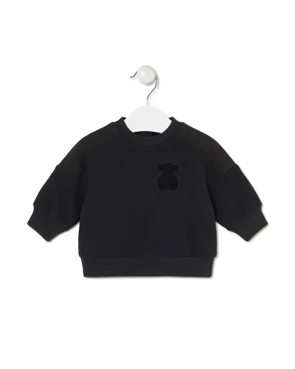 

Детская хлопковая толстовка с медведем на груди Tous, черный