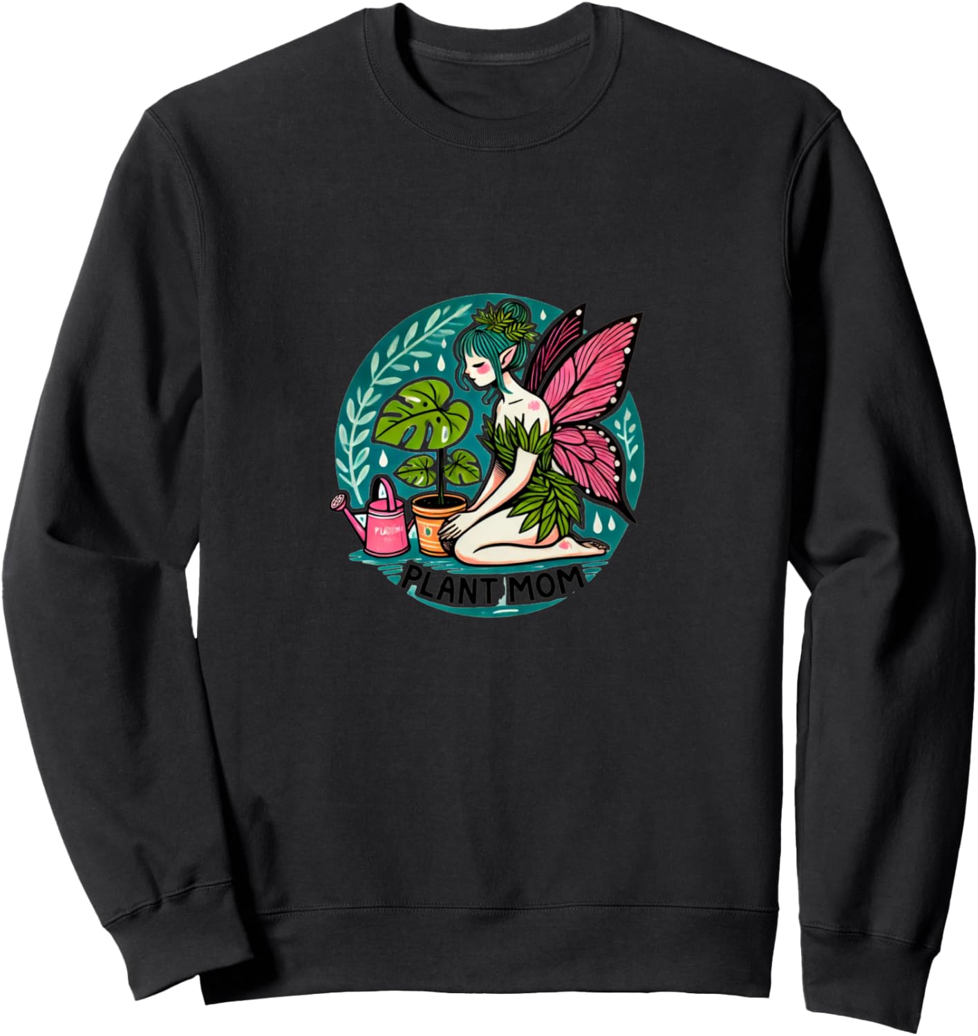 

Толстовка с изображением феи-мамы-растения монстера Vintage Monsteras Lovers Snugg, черный