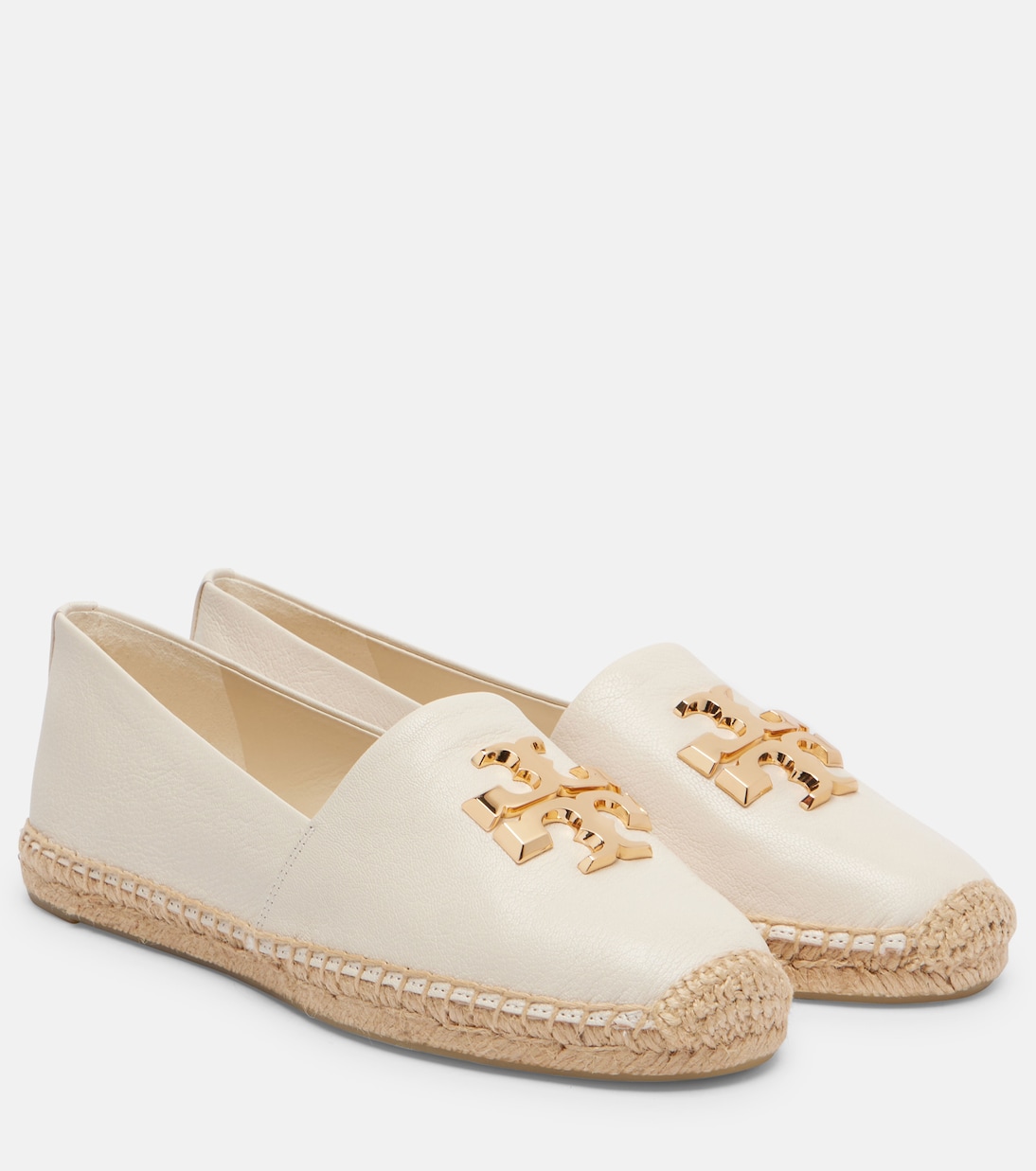 Эспадрильи Eleanor из кожи Tory Burch, Light Cream