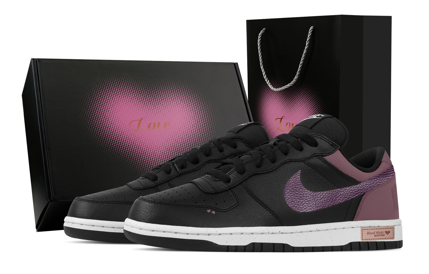 

Big Damsen, Heart Box, устойчивые к истиранию дышащие низкие скейтерские кроссовки мужские Nike, черный/красный