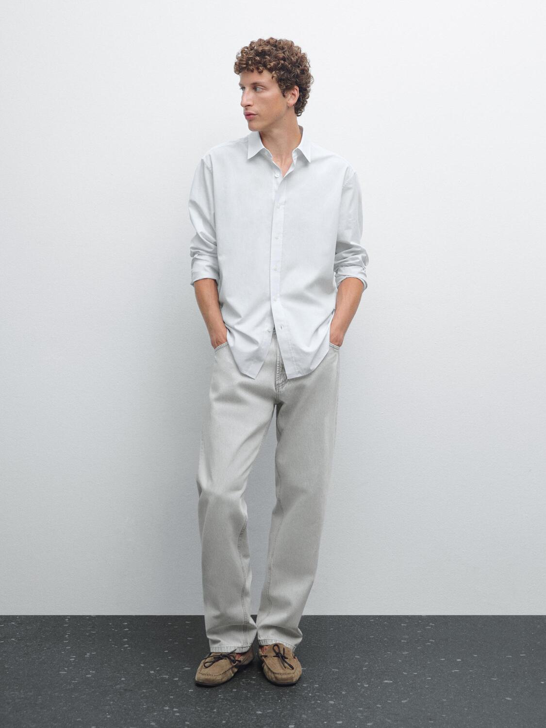 

Рубашка в полоску классического кроя Massimo Dutti, Sky Blue