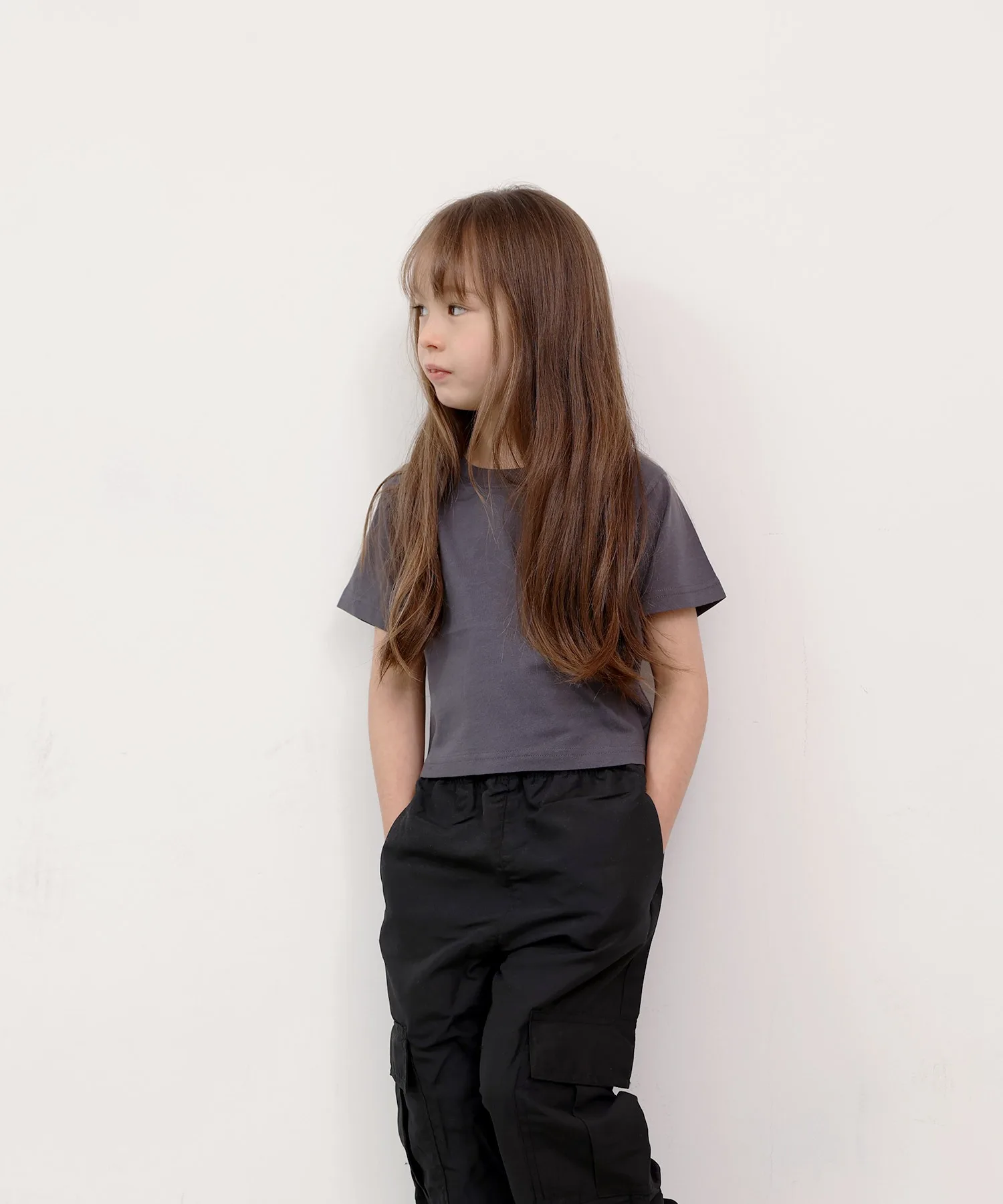 Детская футболка короткая из хлопка ZI-ON Muji Chibi T-shirt офф-белый — фото 4