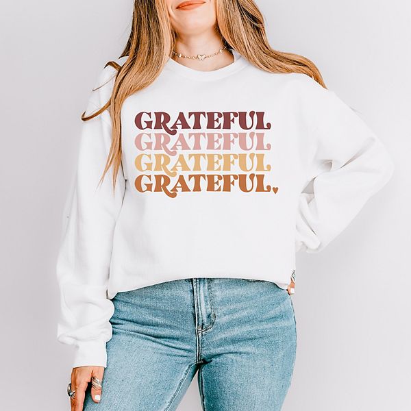 

Графический свитшот Grateful stacked Simply Sage Market, White, Белый, Графический свитшот Grateful stacked Simply Sage Market, White