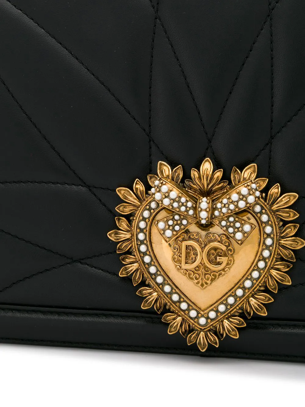 Большая стеганая сумка на плечо Devotion DOLCE & GABBANA, черный — фото 4