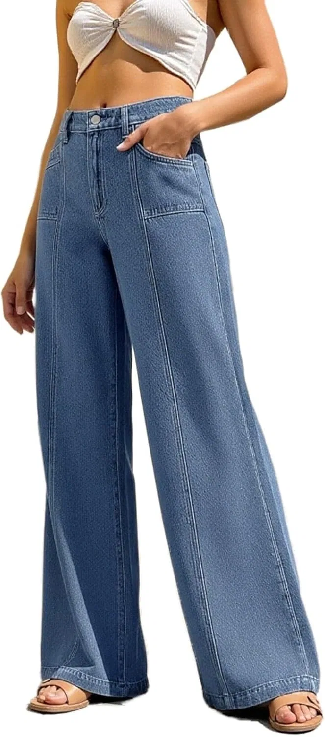 Джинсы свободные Wide Leg Jeans, A01 Bu3