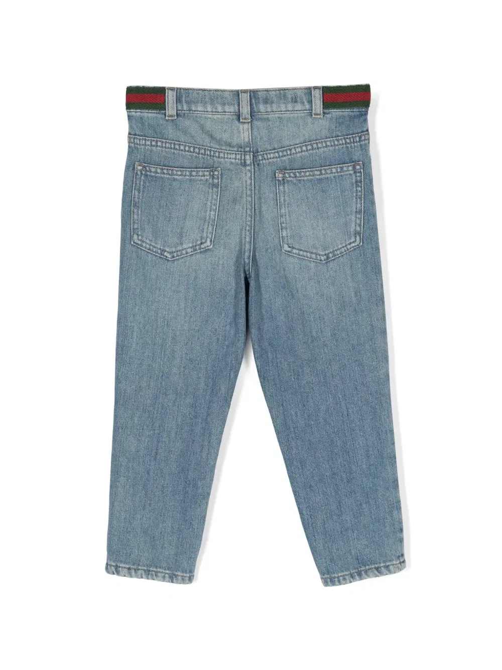 Прямые джинсы Web-stripe Gucci Kids, синий — фото 2