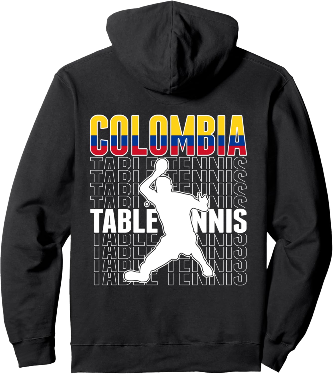 

Толстовка болельщика настольного тенниса Колумбии, толстовка с изображением колумбийского флага и пинг-понга G2T Colombia Summer Sports Table Tennis, черный