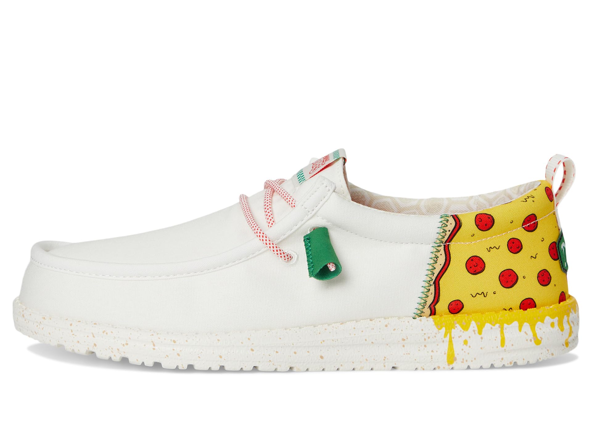 Кроссовки Hey Dude Wally Funk TMNT Pizza, цвет White/Red — фото 4