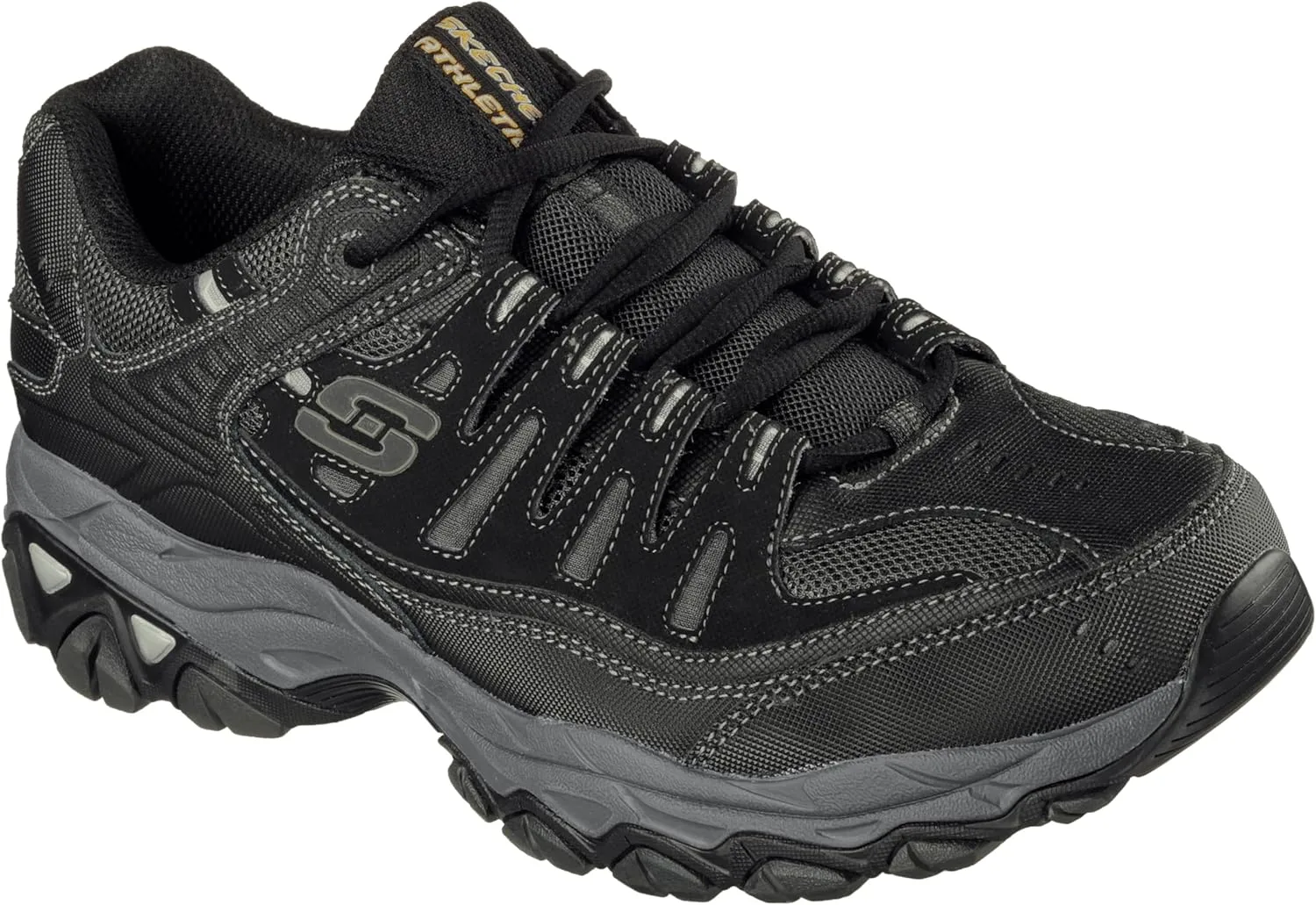Мужские кроссовки Skechers Sport Afterburn Memory Foam Lace, черный/темно-серый — фото 4
