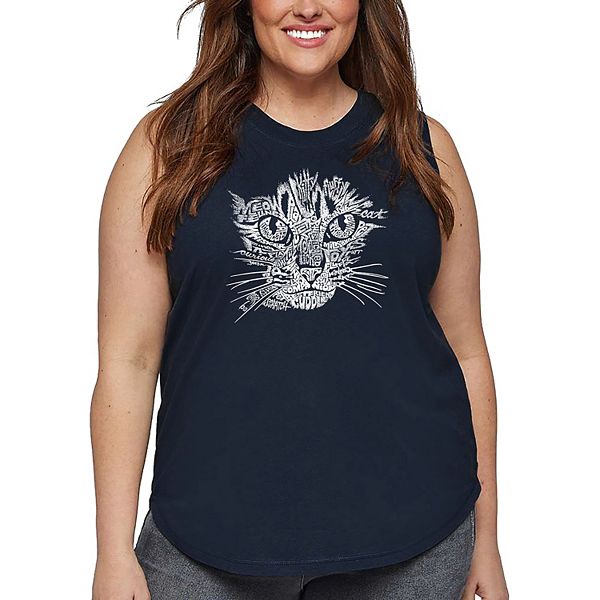 

Женская футболка plus size с принтом в виде мордочки кошки La Pop Art, Navy, Синий, Женская футболка plus size с принтом в виде мордочки кошки La Pop Art, Navy