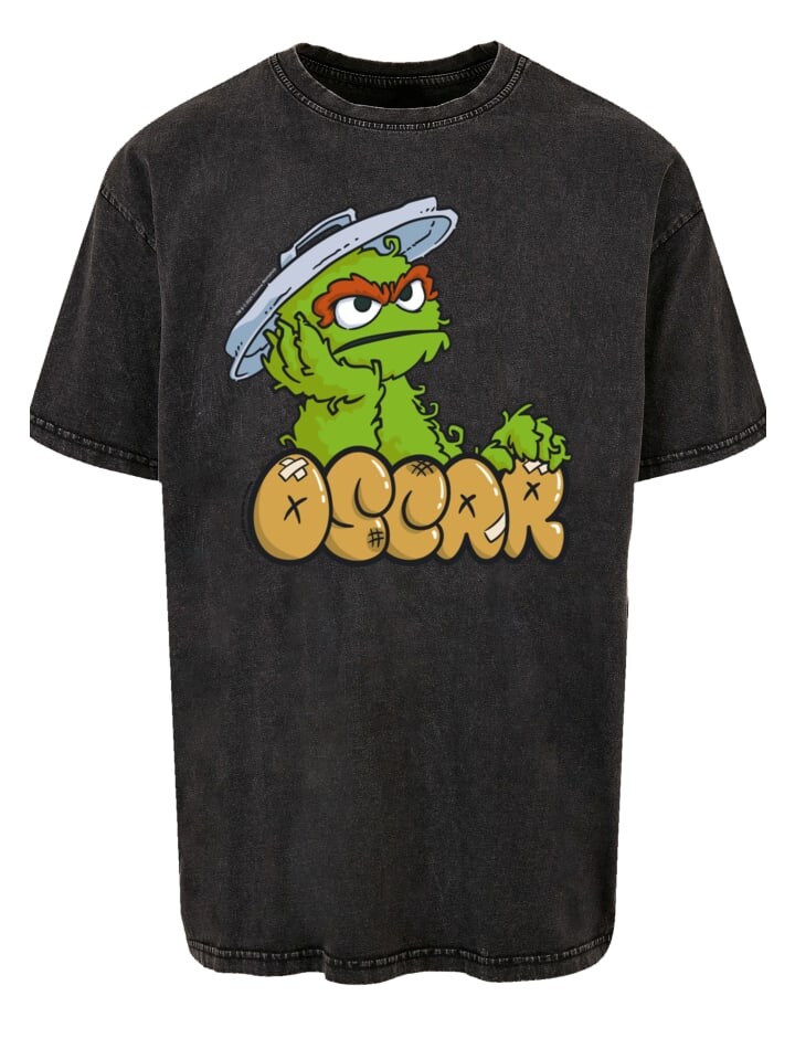 

Футболка F4NT4STIC Oversize T-Shirt Sesamstraße Oscar Annoyed, черный