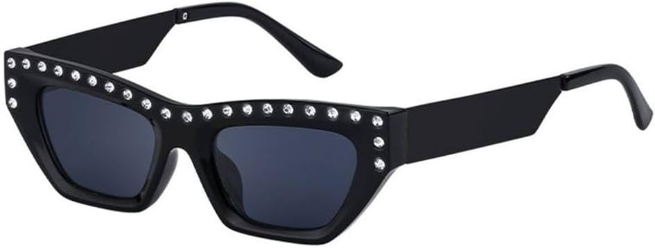 

Солнцезащитные очки «кошачий глаз» прямоугольной формы для женщин, роскошные, в стиле панк, в маленькой оправе, со стразами, модные очки для активного отдыха TKKTLLT, C8matteblackgray