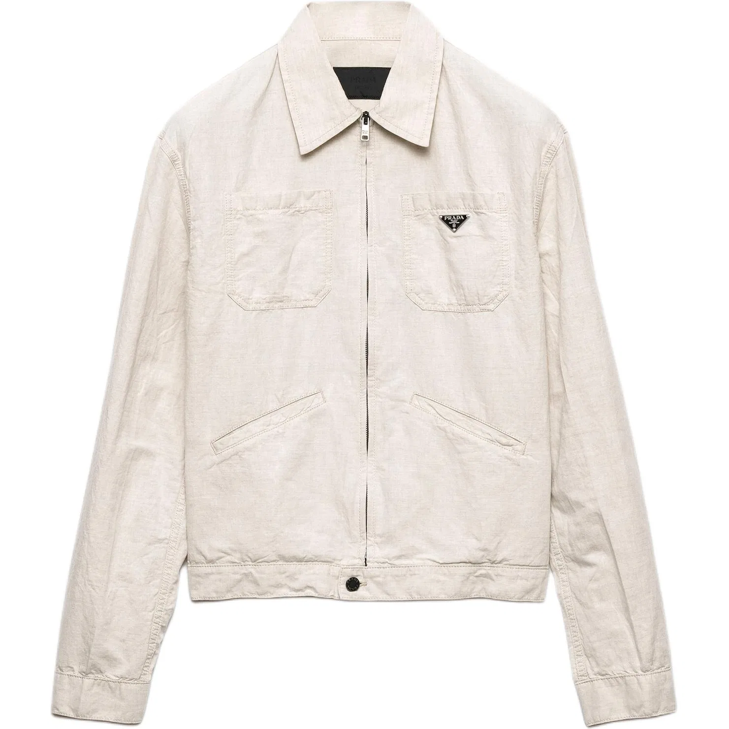 Куртка-рубашка из шамбре PRADA, Beige