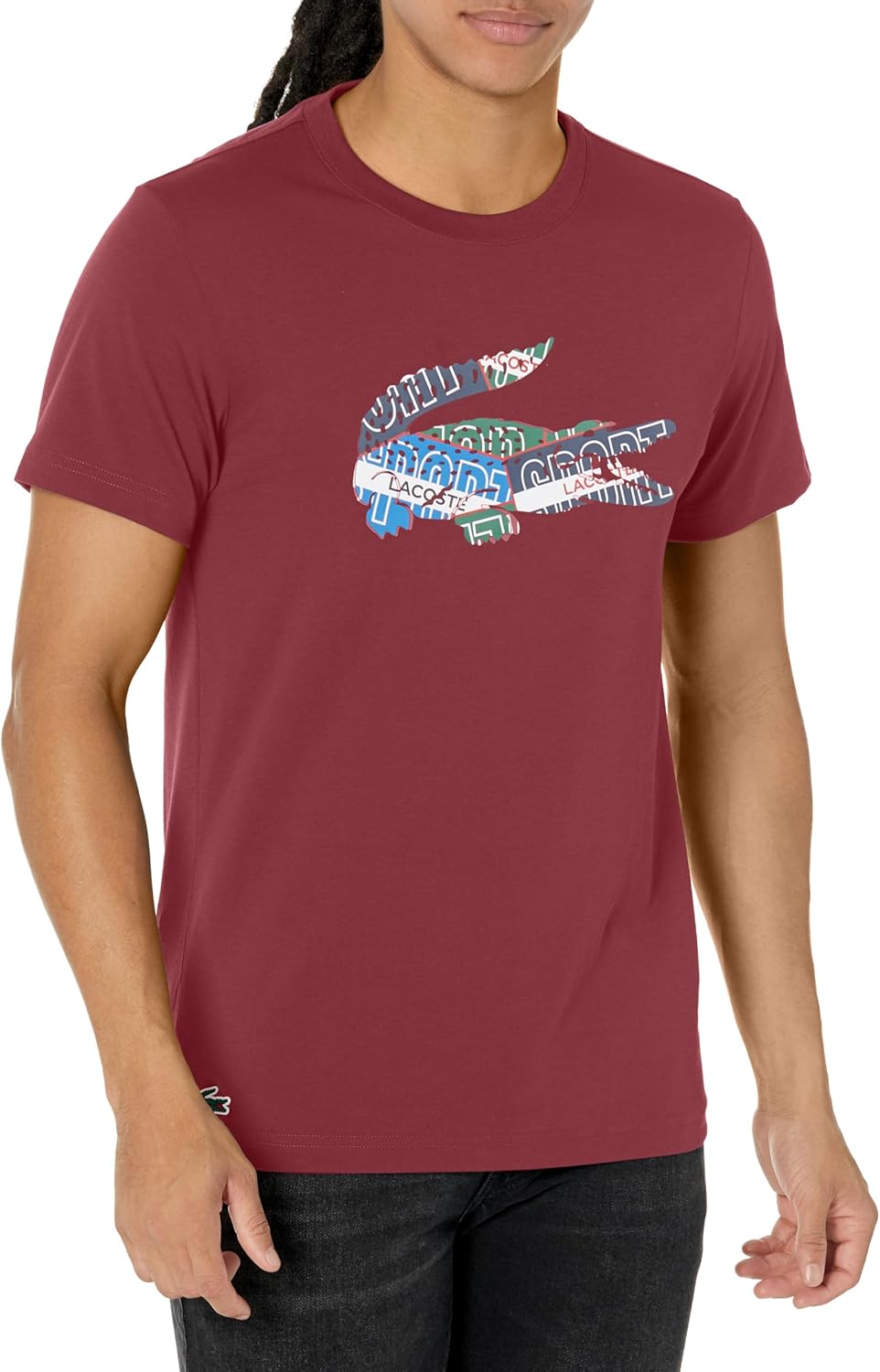 

Мужская спортивная футболка Lacoste из хлопкового трикотажа, Wine Red, Красный, Мужская спортивная футболка Lacoste из хлопкового трикотажа, Wine Red