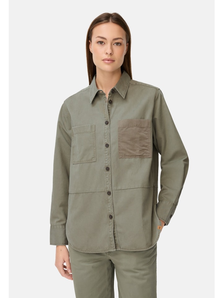 

Верхняя рубашка из смеси хлопка и лиоцелла серо-зеленого цвета. Camel Active