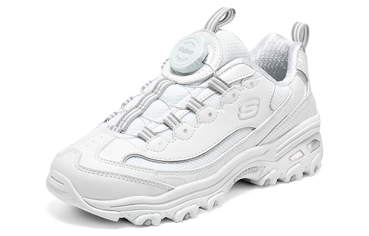 Кроссовки Skechers Girls Kids Lifestyle Shoes GS Low-top, белый/серебряный — фото 3