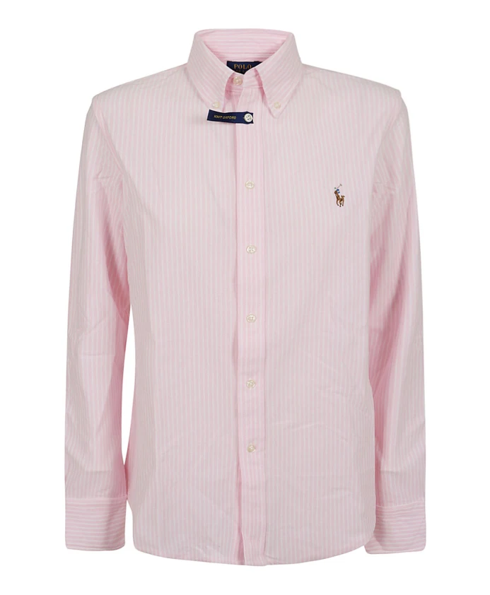 

Розовая и фиолетовая хлопковая рубашка Polo Ralph Lauren, розовый