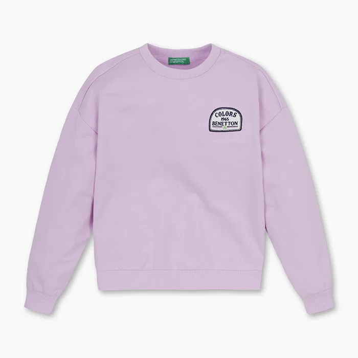 Детский лавандовый свитшот с графическим принтом от Benetton Kids