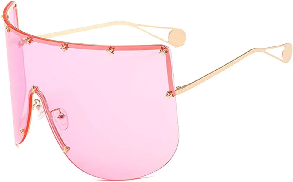 

COTIA/2020 Модные большие солнцезащитные очки для женщин, стильные цельные солнцезащитные очки для женщин и мужчин, солнцезащитные очки-маска UV400, Pink