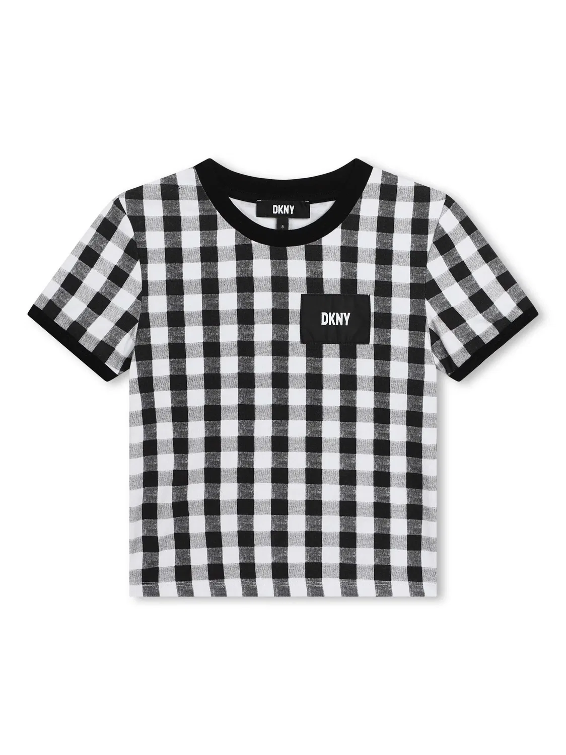 Клетчатая футболка с круглым вырезом Dkny Kids