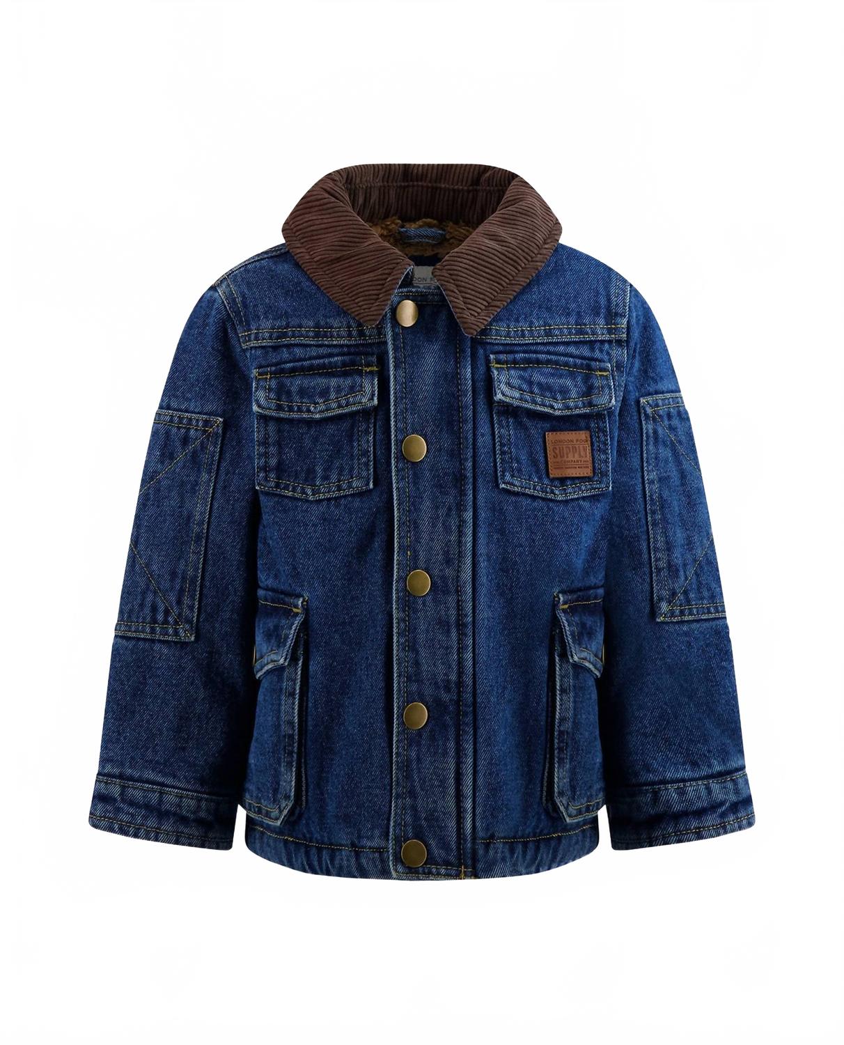 

Куртка рабочая в темном дениме с воротником и застежкой на пуговицы Big Boys London Fog, Dark Denim