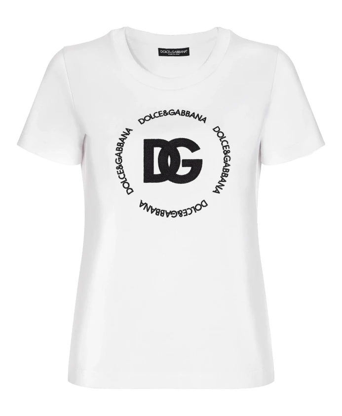 

Футболка интерлок с логотипом dg Dolce & Gabbana, белый