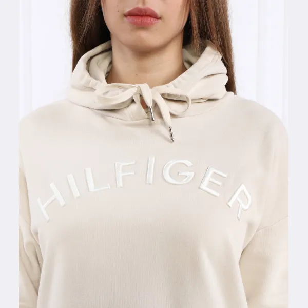Толстовка rlx hilfiger varsity emb с капюшоном свободного кроя Tommy Hilfiger, бежевый — фото 3