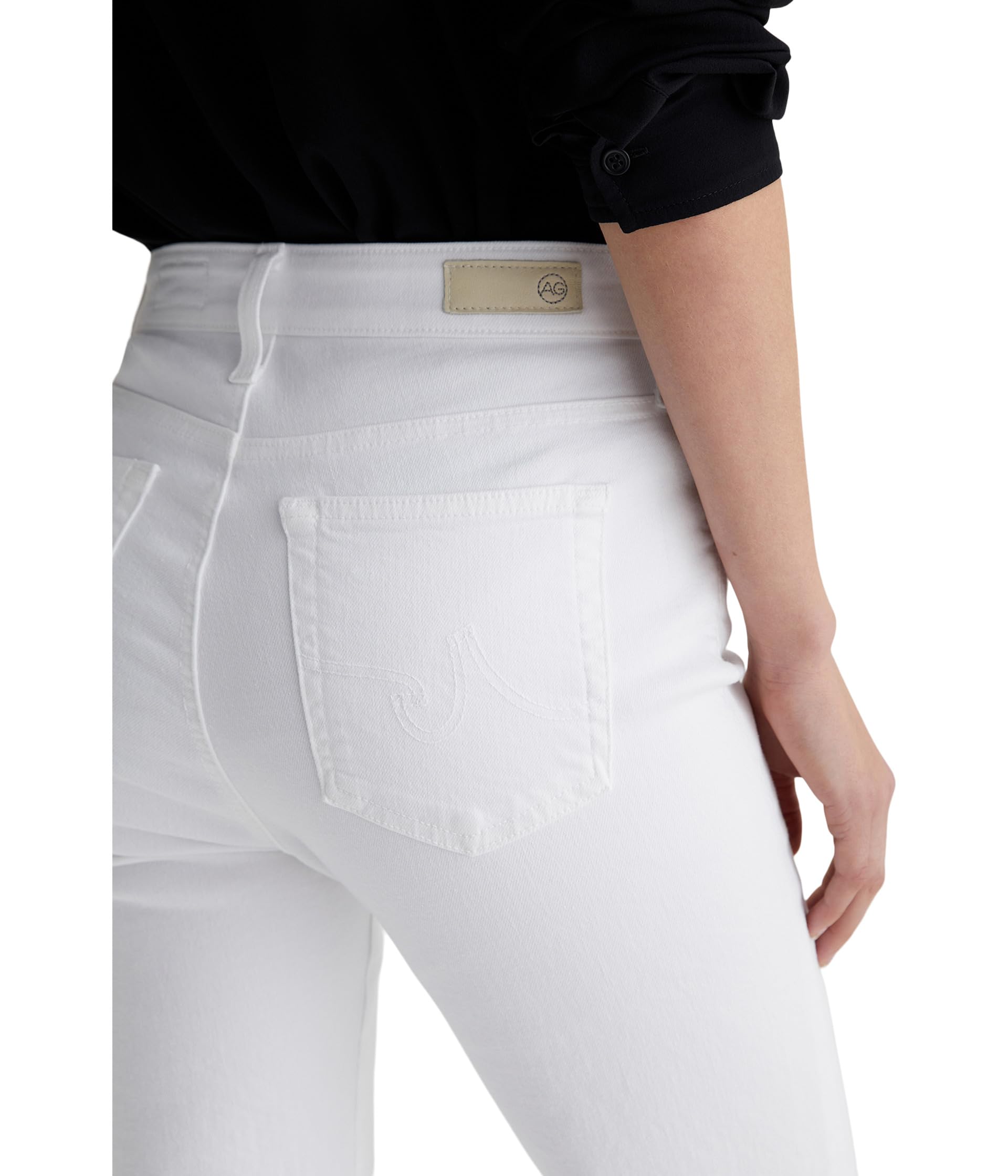 Ботинки AG Jeans Farrah Mid-Rise Crop Boot Jeans in Gallery White, цвет Gallery White — фото 3